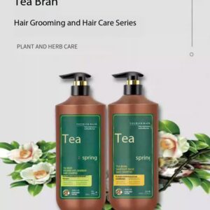 Plant Herbal Tea Bran Oil Control Anti-Dandruff Shampoo, Strengthens Hair, Smooth & Silky, Silicone-Free, Nourishing Tea Seed Shampoo, Customizable