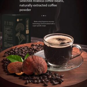 Processable Ganoderma Lucidum Coffee Latte Flavored Instant Coffee Powder, Solid Beverage, Ganoderma Lucidum Mushroom Coffee, Wholesale by Full Case