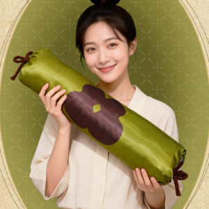 Cyrstalline and Fennel Wormwood Cervical Pillow, Electric Heating Multi-herbal Neck Protection Gourd Cylinder Wormwood Pillow